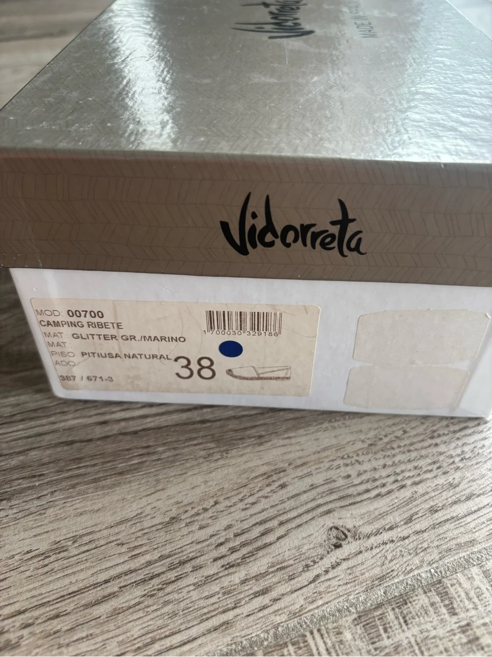 Vidoretta Navy Glitter Espadrille Flats size 38 new in box